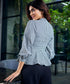 Gingham Waist Tie Peplum Top